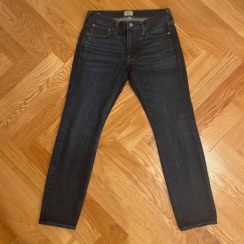 Dark blue, distressed slim fit 484 jeans from J.Crew, size 30x30